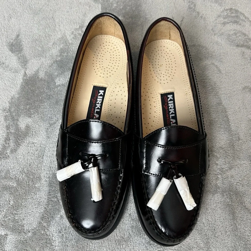 Kirkland Signature American Vintage All Leather Shoes Burgundy Loafers Men's 8 D